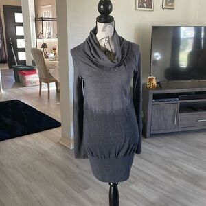 twentyone L/S Cowl Neck Tunic Top-Gray Ombre’-Size:Small